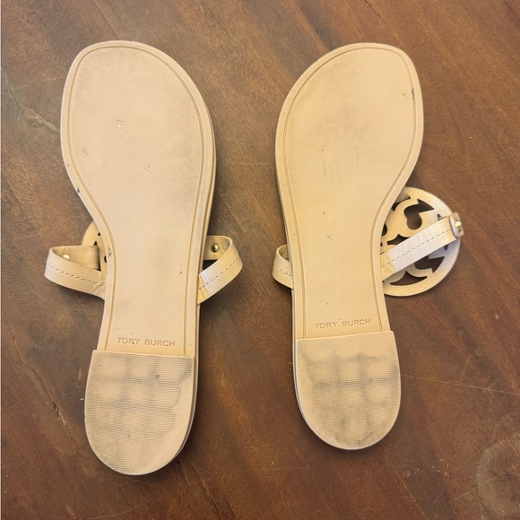 Tory Burch Light Tan Logo Sandals - Picture 3 of 4